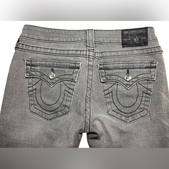 True Religion Disco Julie Jeans Silverado Grey Swarovski Crystal 28 pants - Picture 4 of 8